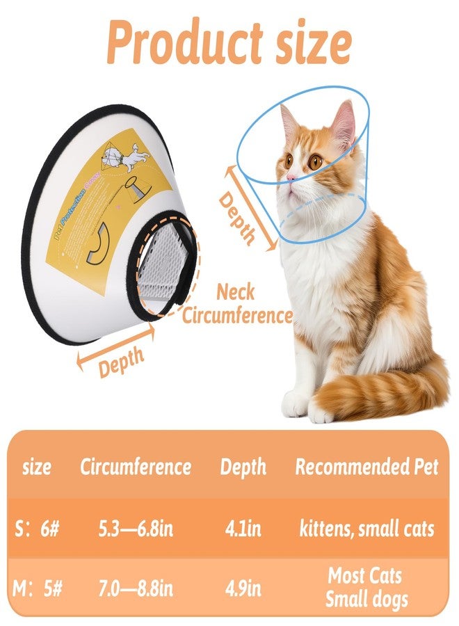 Exclaith 2 Pack Cat Cones to Stop Licking, Soft Comfortable Adjustable Dog Cone After Surgery Pet E Collar Pet Recovery Cones Alternative to Plastic Elizabeth HeadCollar for Cats Kitten Puppy(Size M) - Image 2
